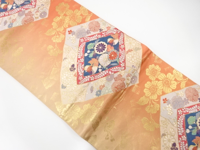JAPANESE FUKURO OBI / WOVEN FLORAL PLANTS